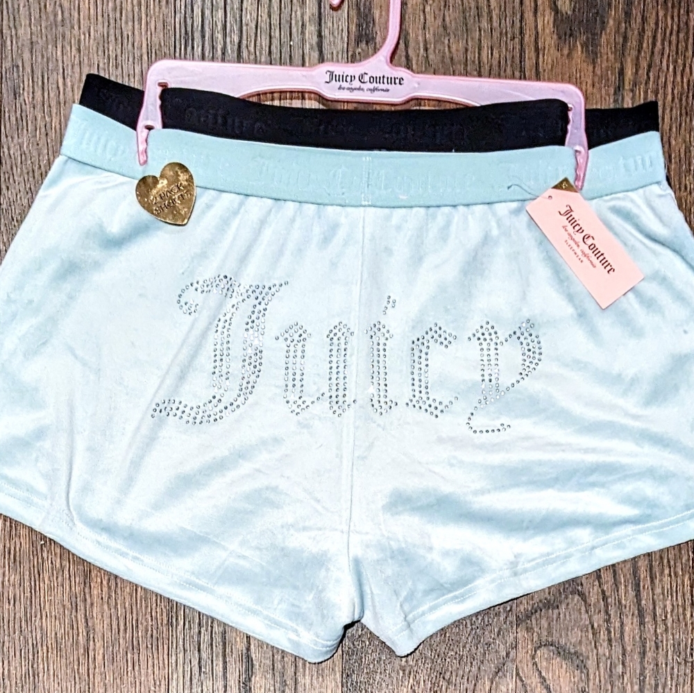 🔥LAST XL Juicy Couture 2pk Bling Velvet Shorts